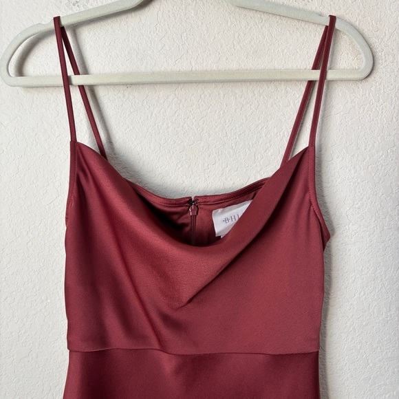 Anthropologie BHLDN Cali Satin Cowl-Neck Midi Slip Dress in Rust - Picture 3 of 16